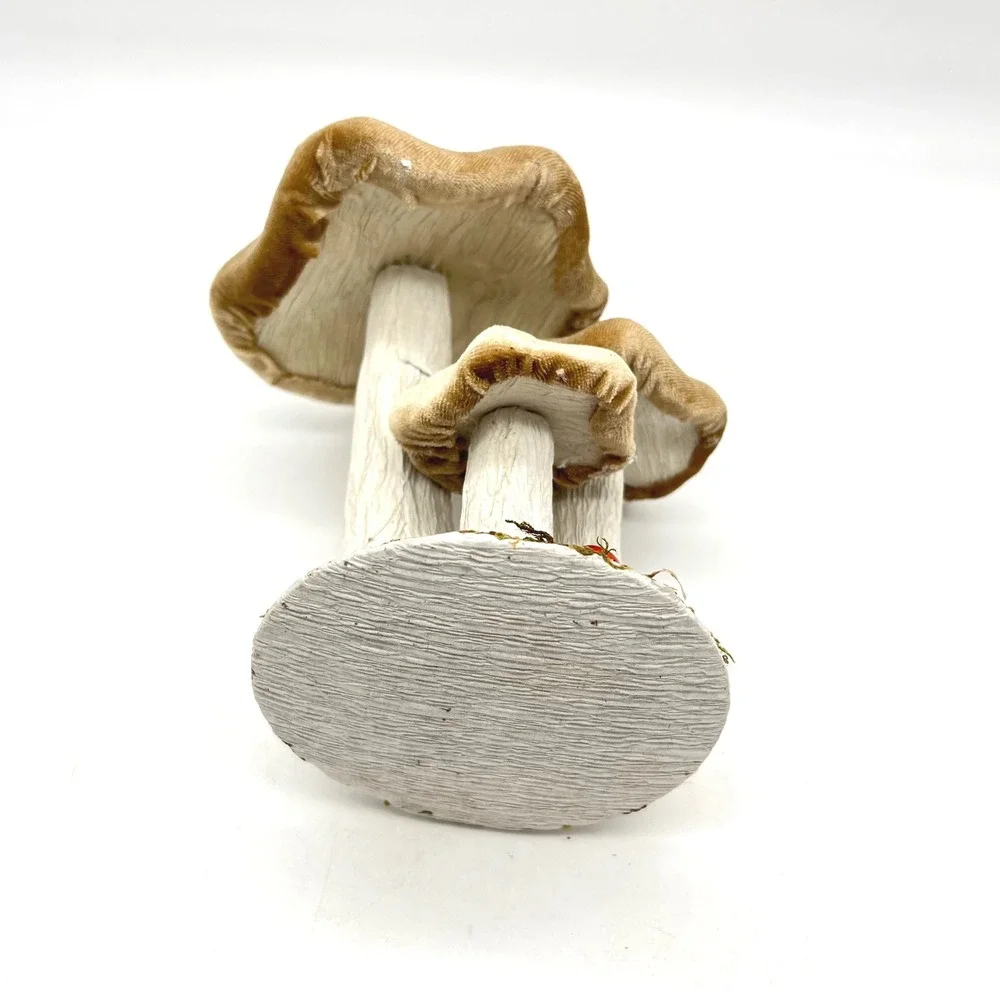 Whimsical Mushroom Decor Set Velvet Mushroom‎ Stems Red Berries Enchanted Forest